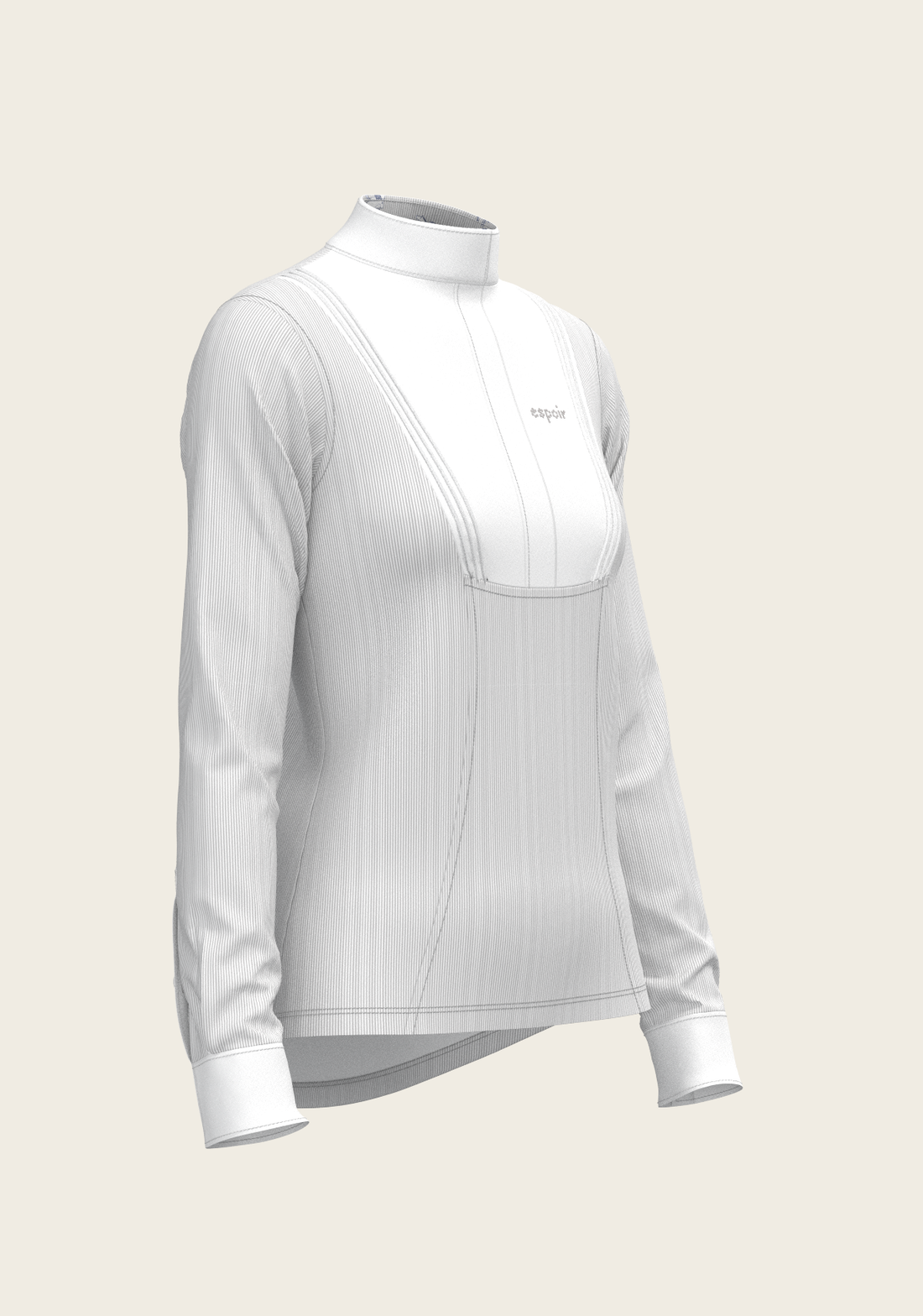 Stripes in Grey Short Pleated Long Sleeve Show S