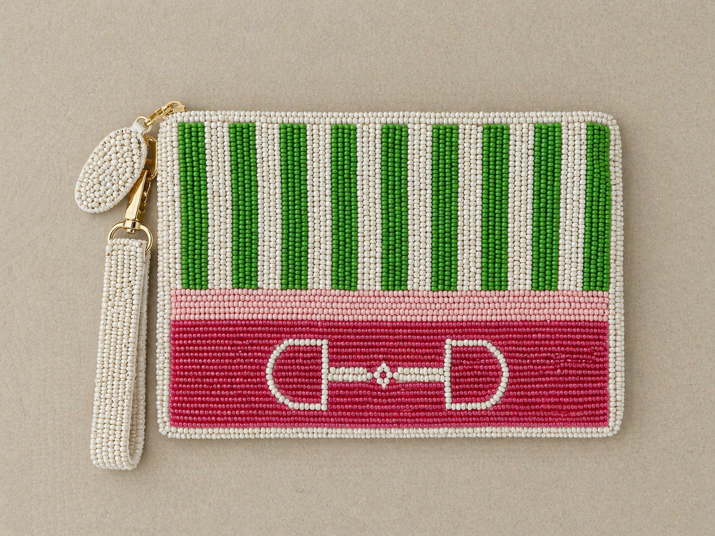 Preppy Stripe Bit Medium Beaded Pouch – Tucker Tweed