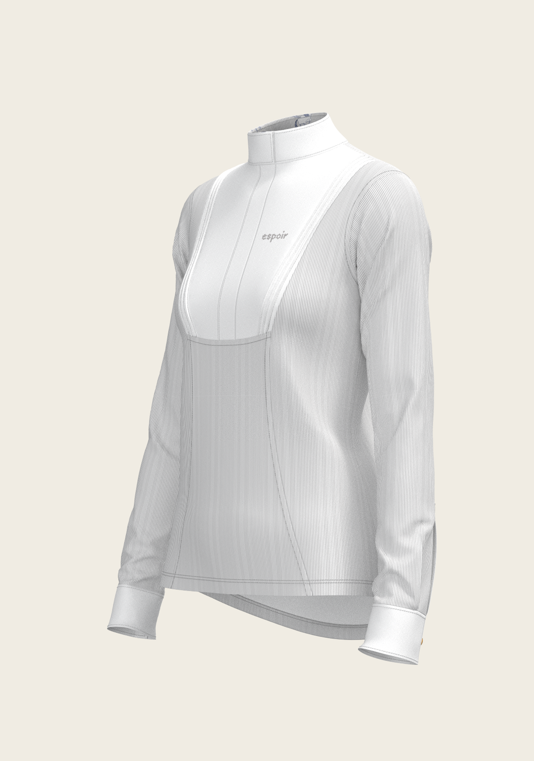 Stripes in Grey Short Pleated Long Sleeve Show S