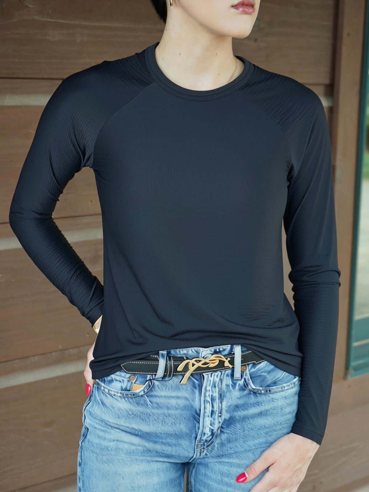 Camellia L/S Waffle Tee – Coeurmandie