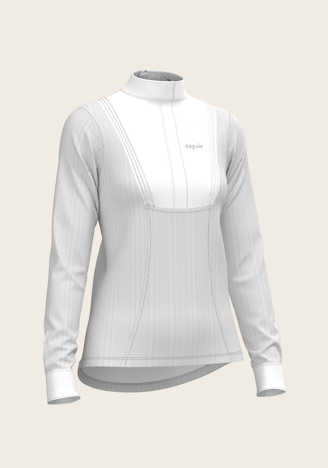 Stripes in Grey Short Pleated Long Sleeve Show S