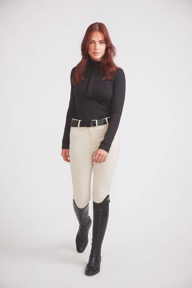 Haley | UV Base-layer | Riding top | Turtleneck Sun-shirt | Black