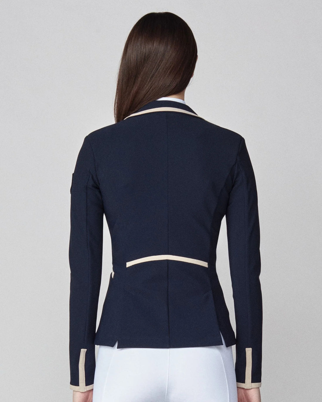 Midnight | Contrast Show Jacket, back view on model showing contrast piping