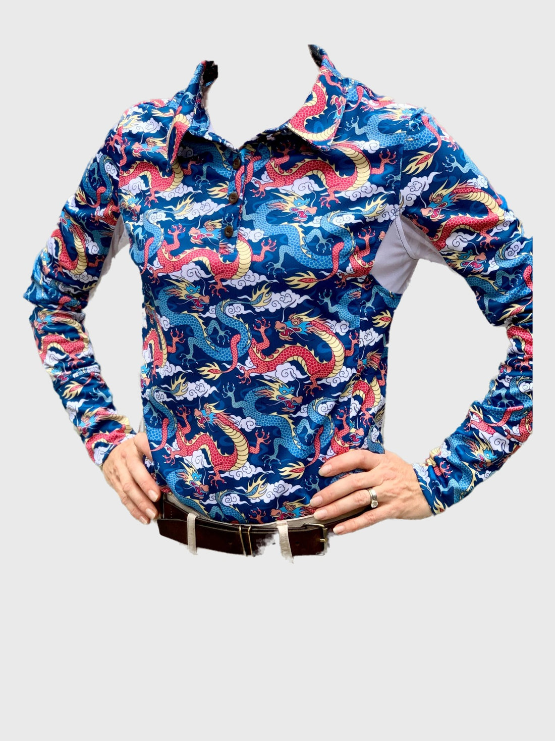 Long Sleeve Athletic Polo – Dragons