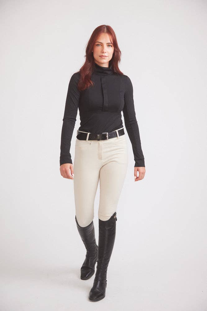 Haley | UV Base-layer | Riding top | Turtleneck Sun-shirt | Black