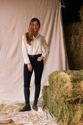 Jessica | Ivory Seersucker Button Down: M