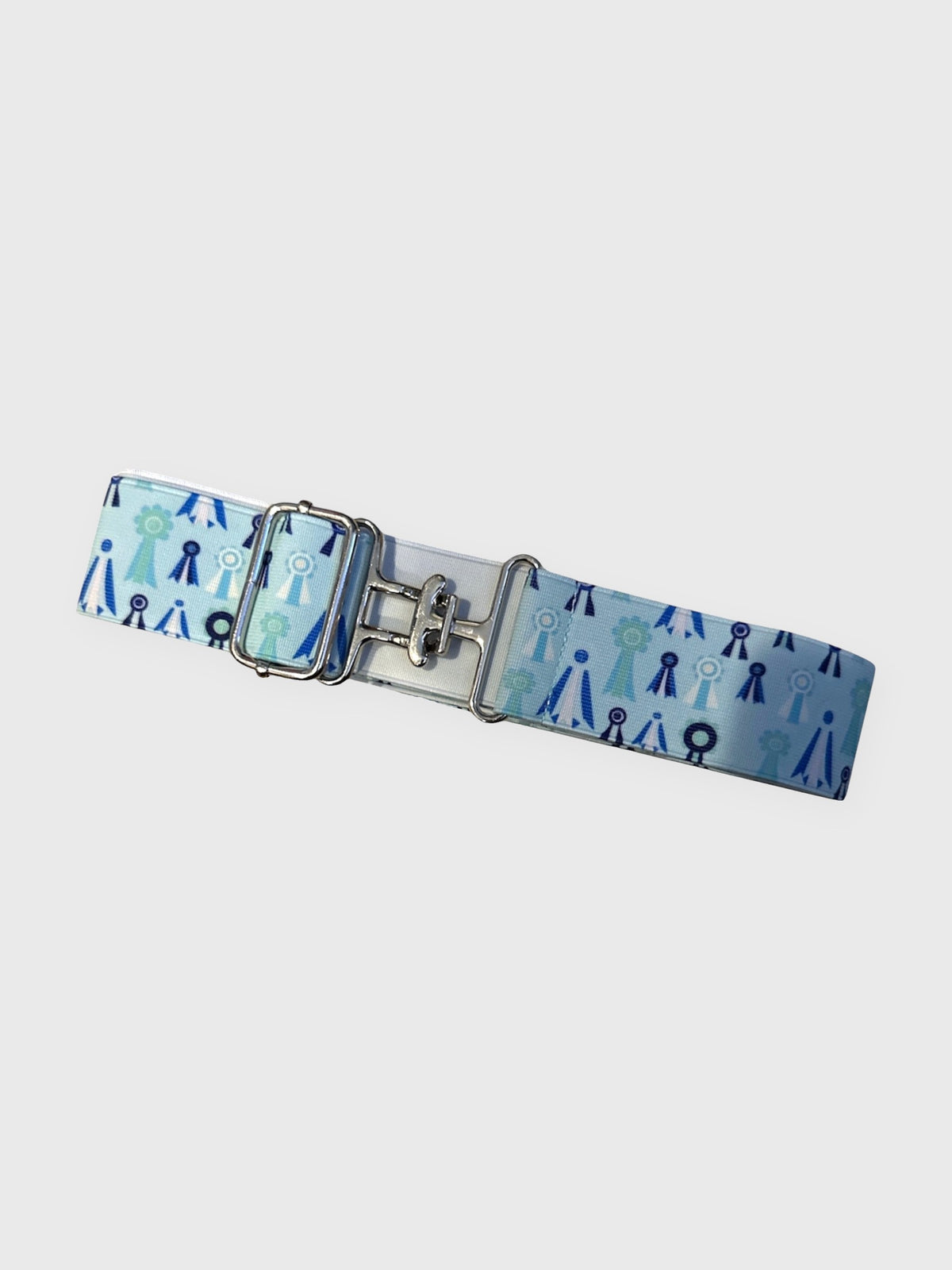 Adjustable Elastic Belt – Teal Ribbons, 1.5"