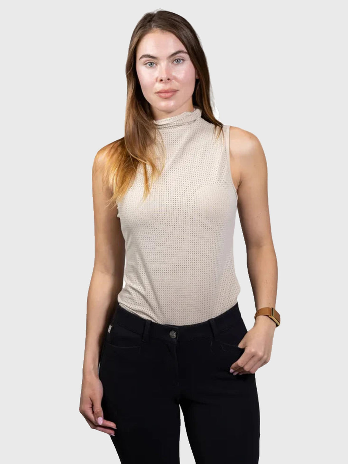 Blaire Sleeveless Mock Neck Shirt