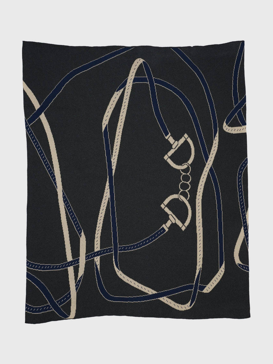 Equestrian Tack Knit Throw