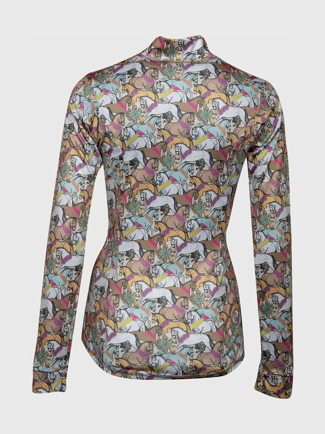 Flowered Horses Quarter Zip Sun Shirt