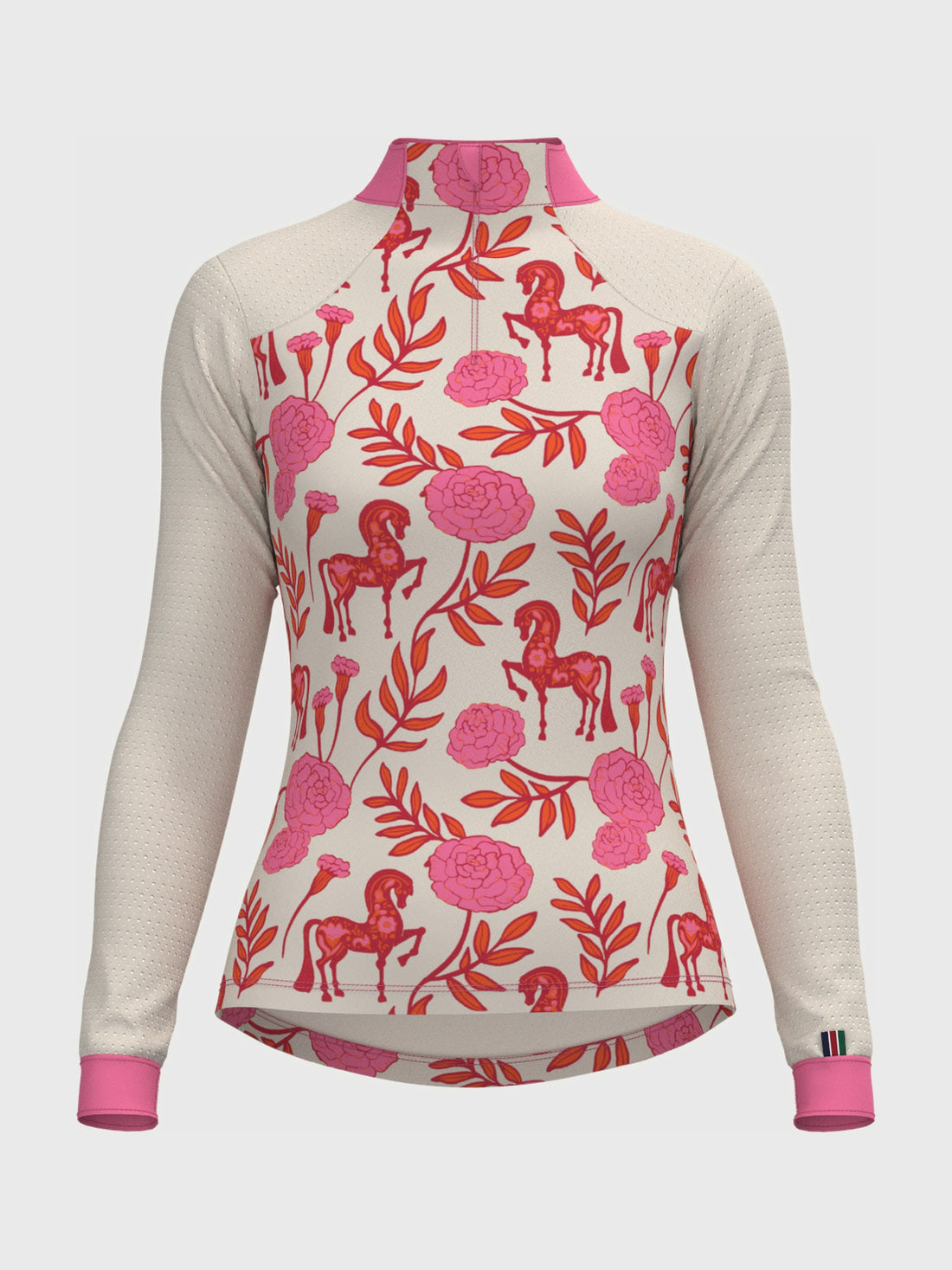Peony Sport Mesh Quarter Zip Sun Shirt