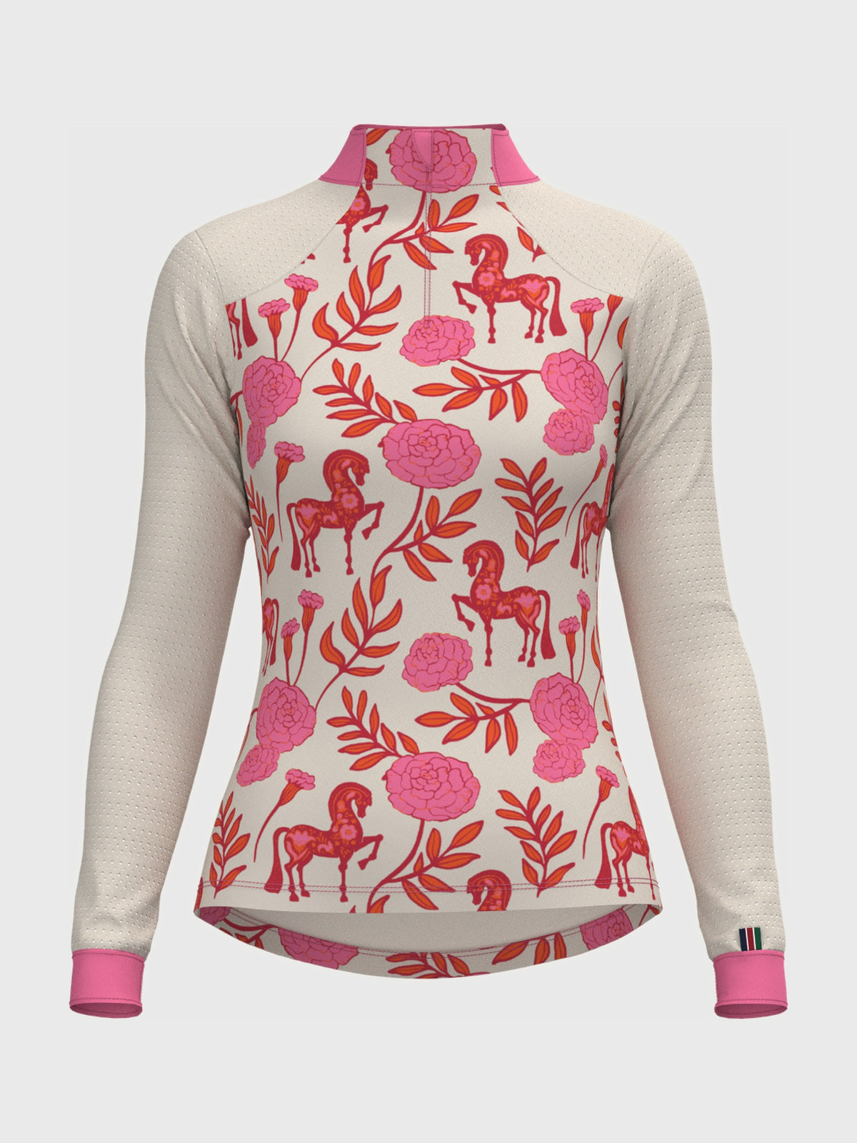 Peony Sport Mesh Quarter Zip Sun Shirt