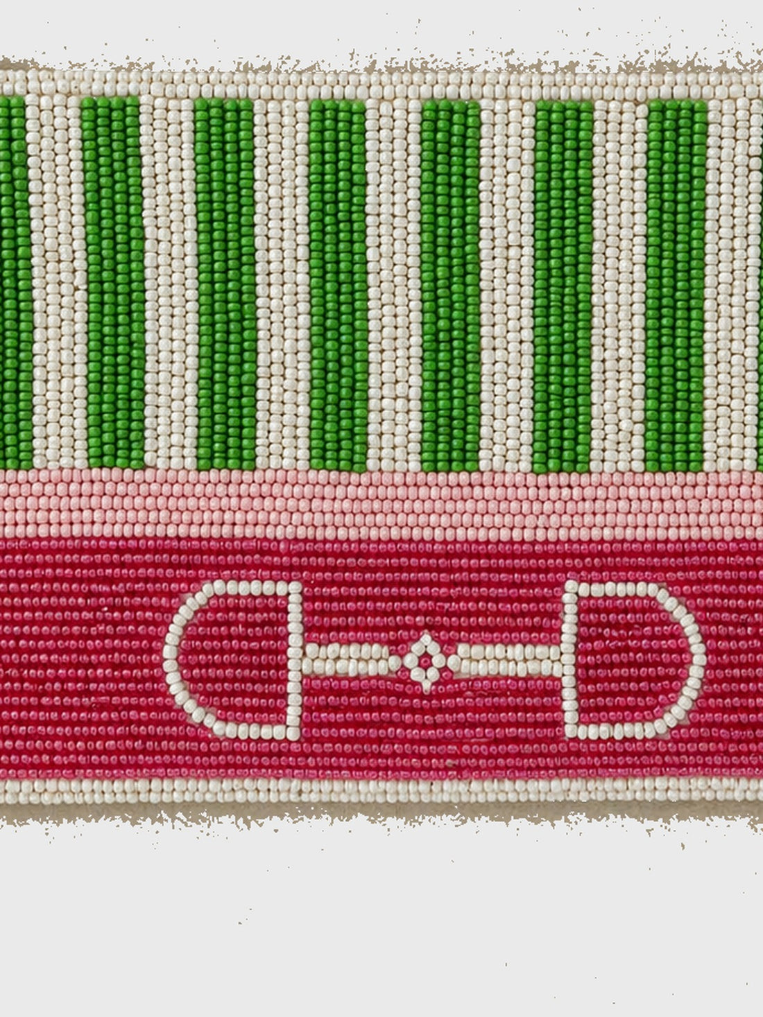 Preppy Stripe Bit Medium Beaded Pouch