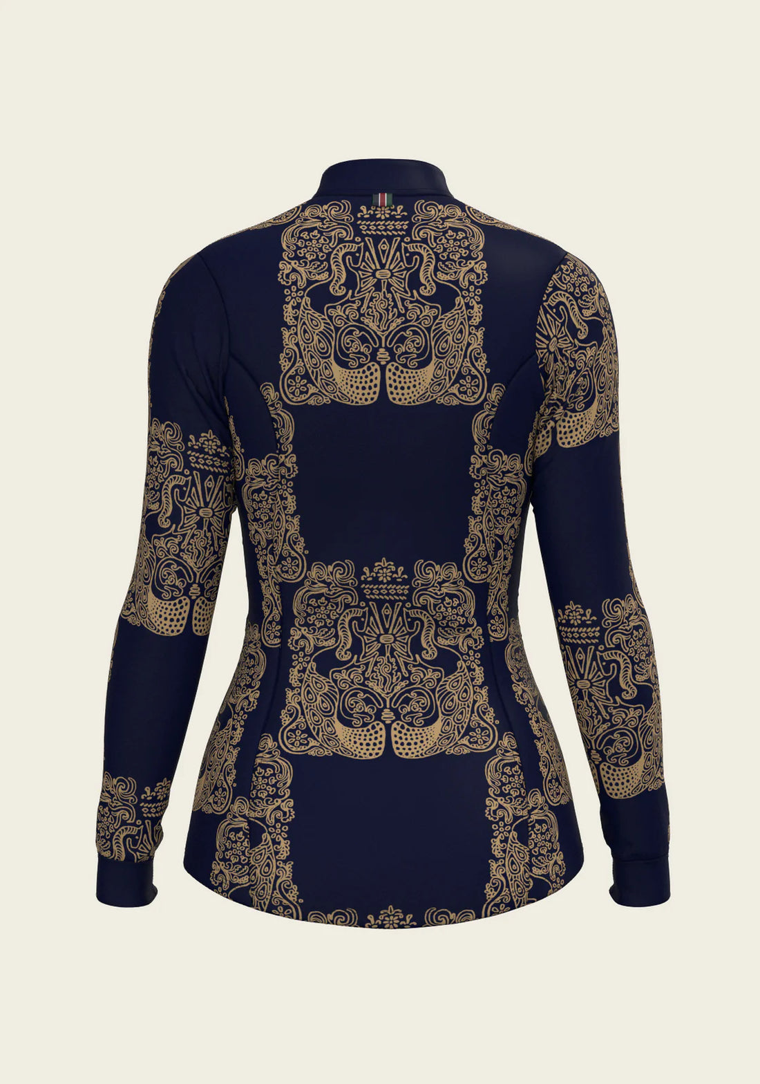 Navy | Espoir Mermaid Horses in Navy and Gold Quarter Zip Sun Shirt