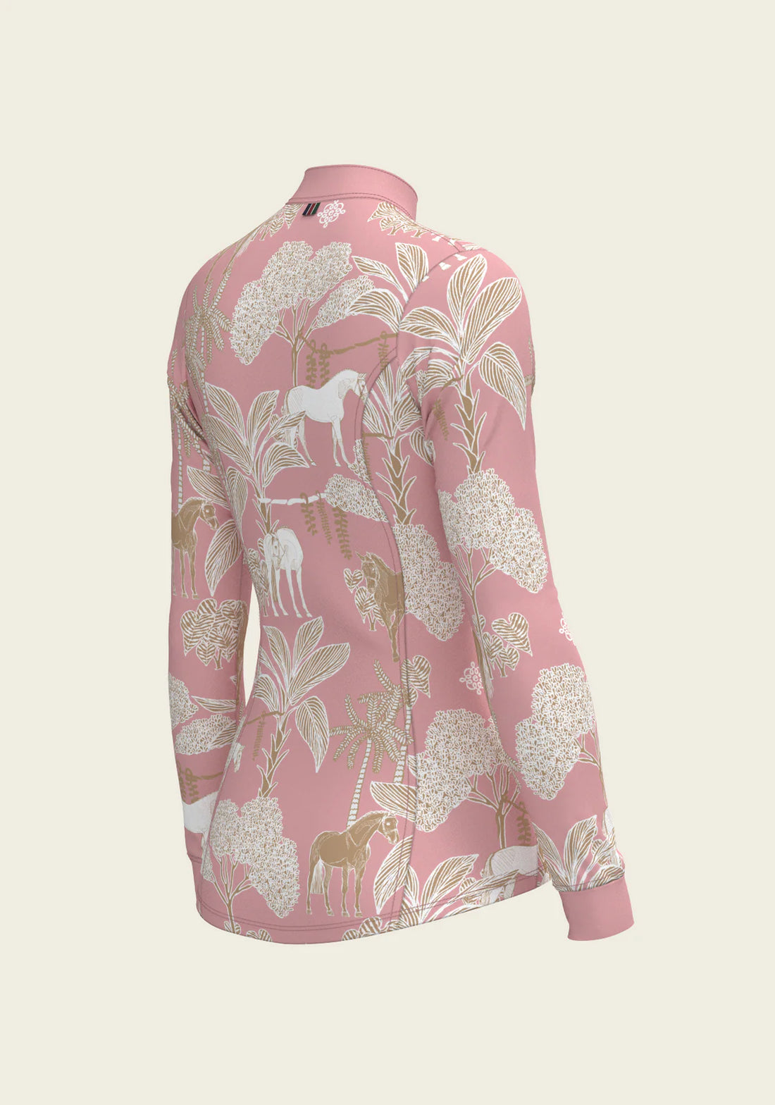 Espoir Island Horses on Rose Quarter Zip Sun Shirt