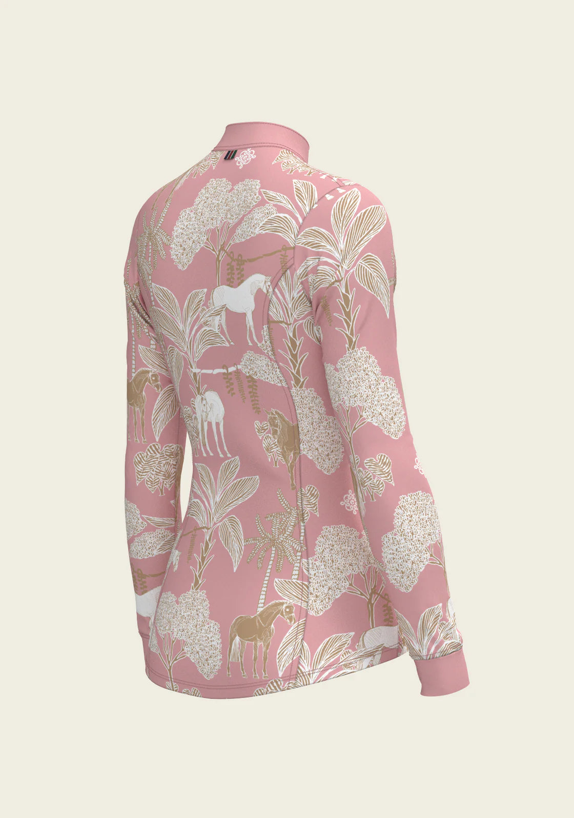 Espoir Island Horses on Rose Quarter Zip Sun Shirt
