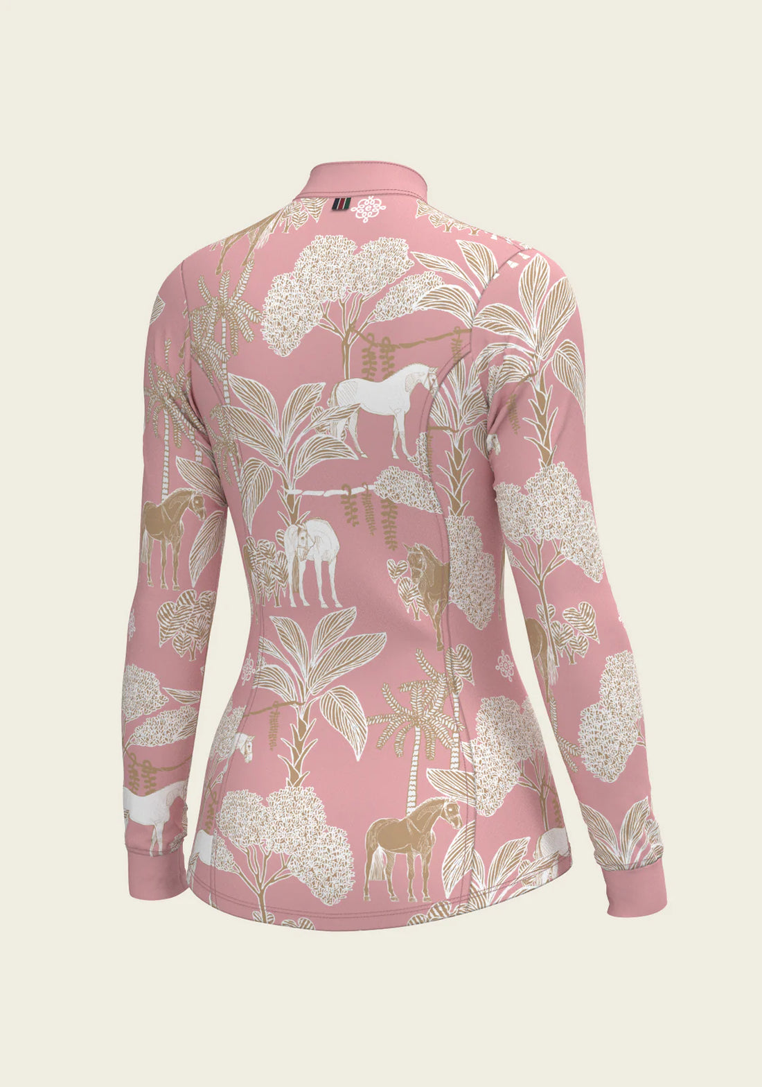 Espoir Island Horses on Rose Quarter Zip Sun Shirt